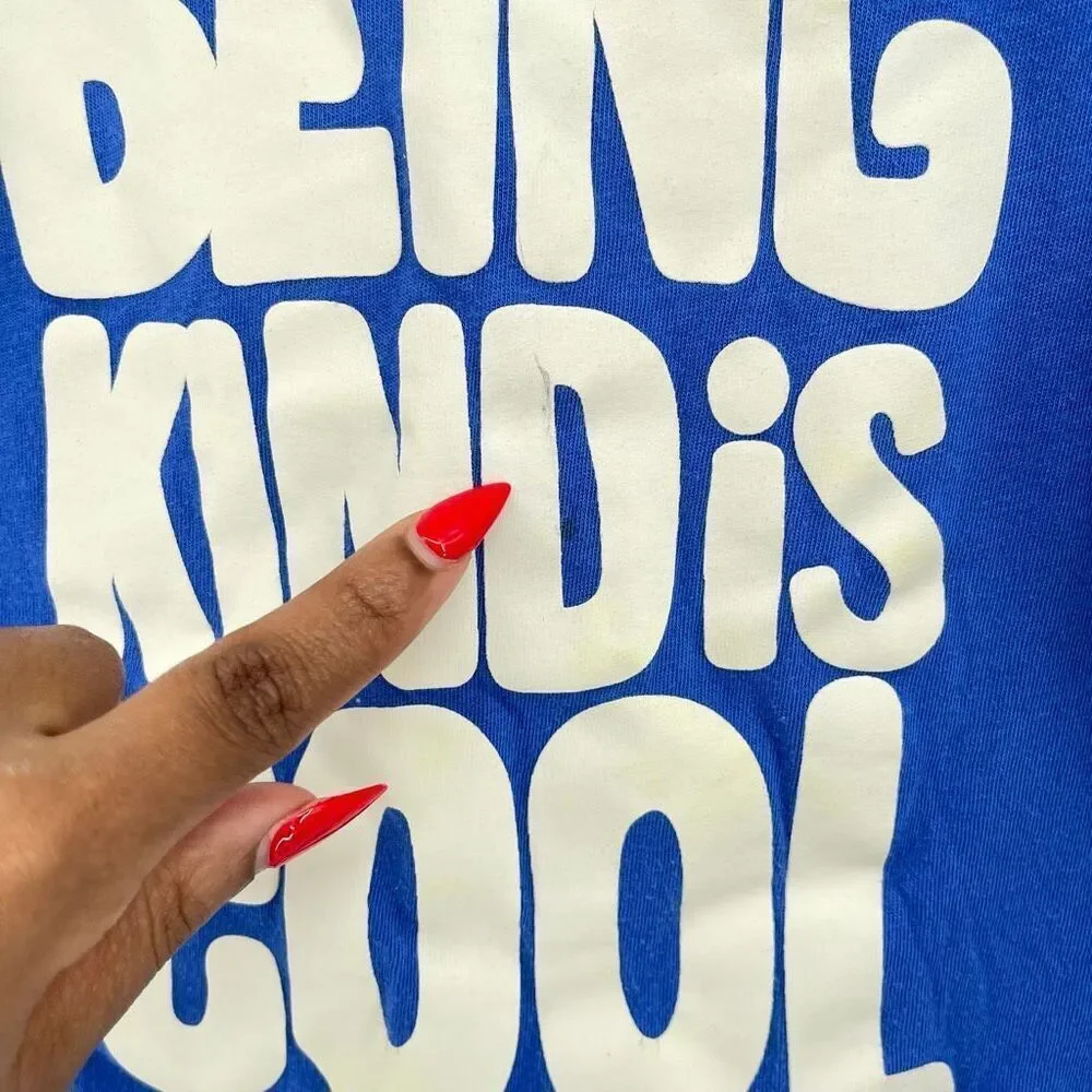 Kindness Shirt Kids Old Navy Blue “Being Kind Is Cool” Graphic Tee Size S 6-7